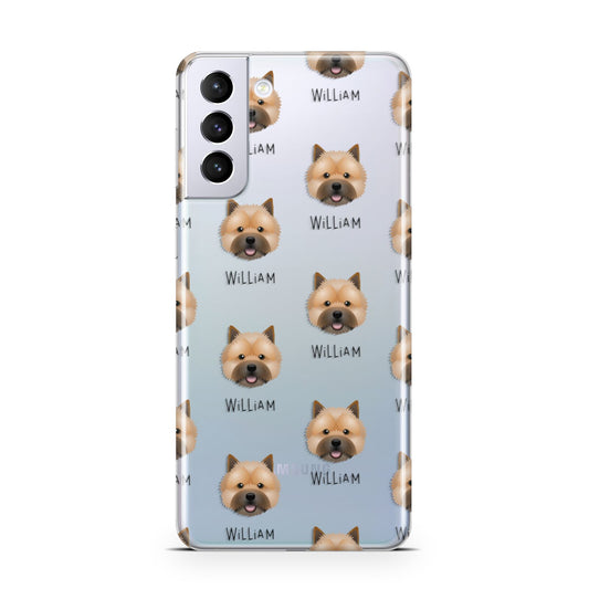 Norwich Terrier Icon with Name Samsung S21 Plus Phone Case