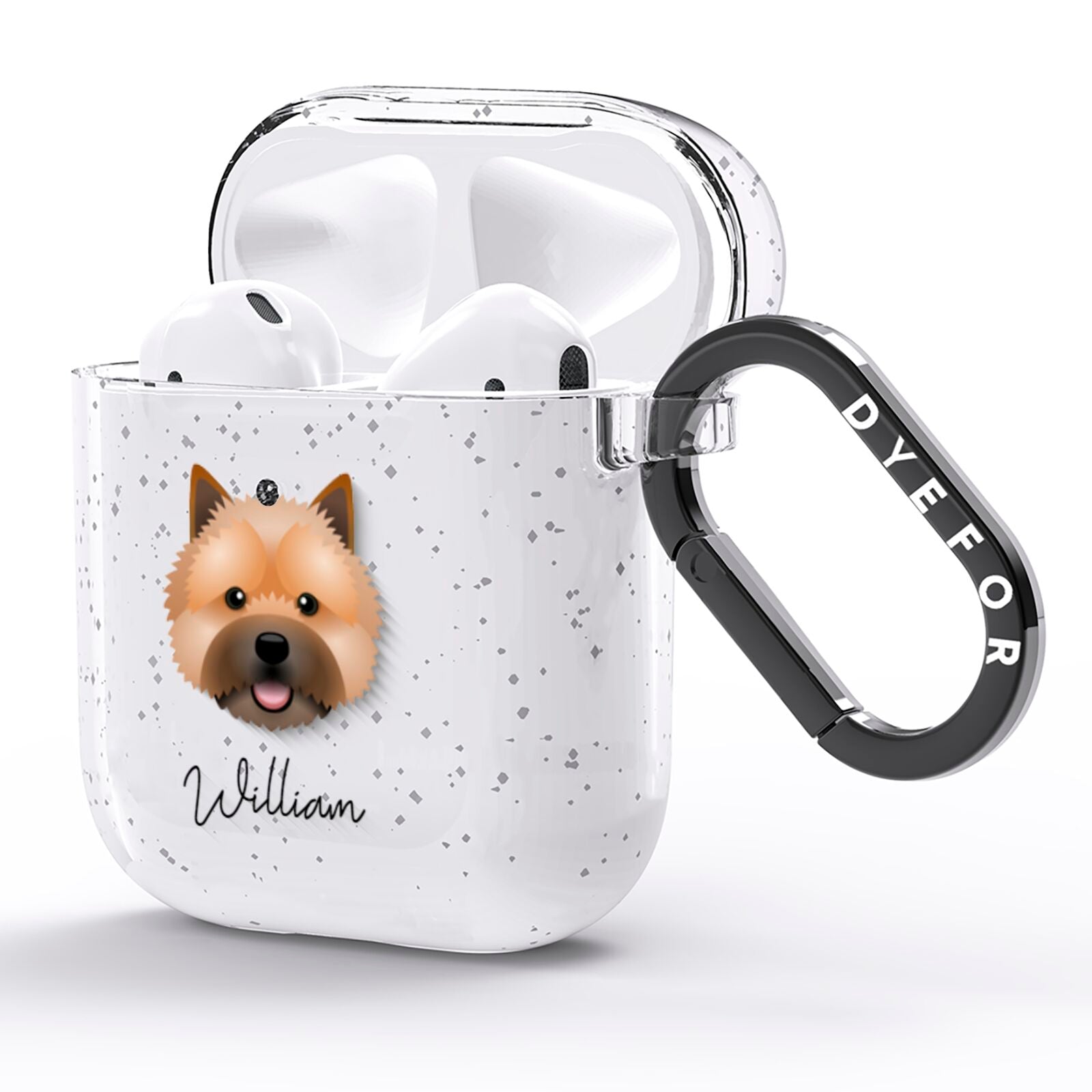 Norwich Terrier Personalised AirPods Glitter Case Side Image