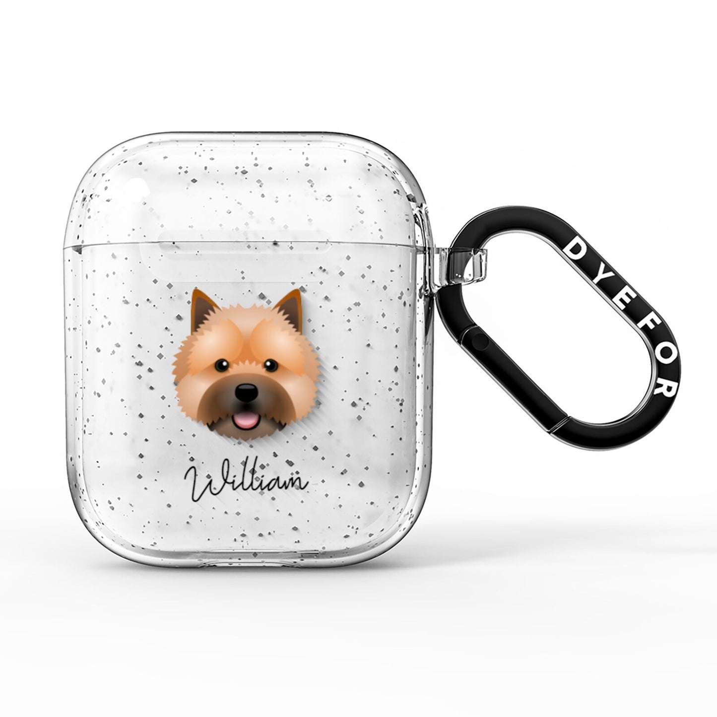 Norwich Terrier Personalised AirPods Glitter Case