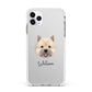 Norwich Terrier Personalised Apple iPhone 11 Pro Max in Silver with White Impact Case