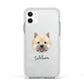 Norwich Terrier Personalised Apple iPhone 11 in White with White Impact Case