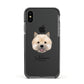 Norwich Terrier Personalised Apple iPhone Xs Impact Case Black Edge on Black Phone