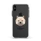 Norwich Terrier Personalised Apple iPhone Xs Impact Case White Edge on Black Phone