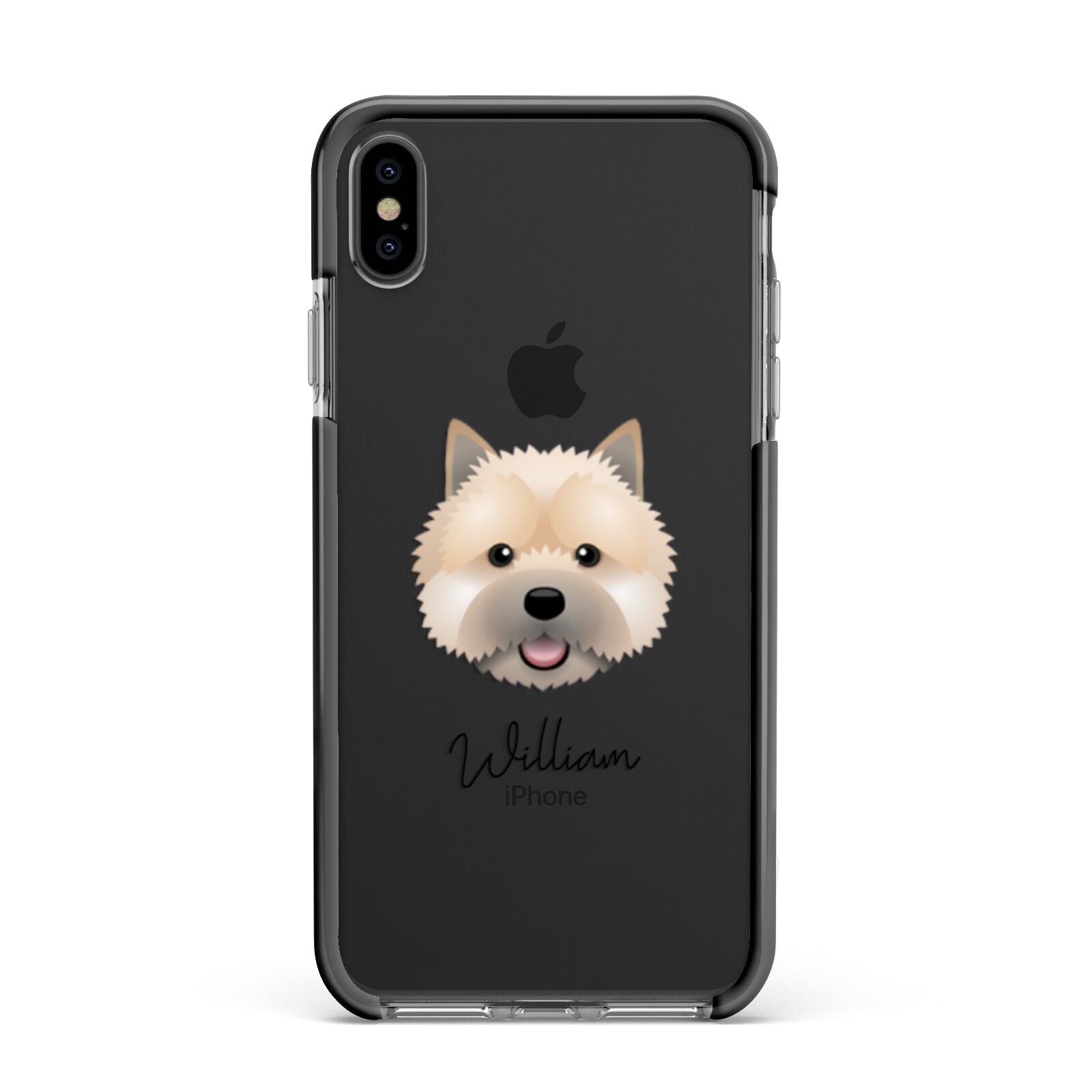 Norwich Terrier Personalised Apple iPhone Xs Max Impact Case Black Edge on Black Phone