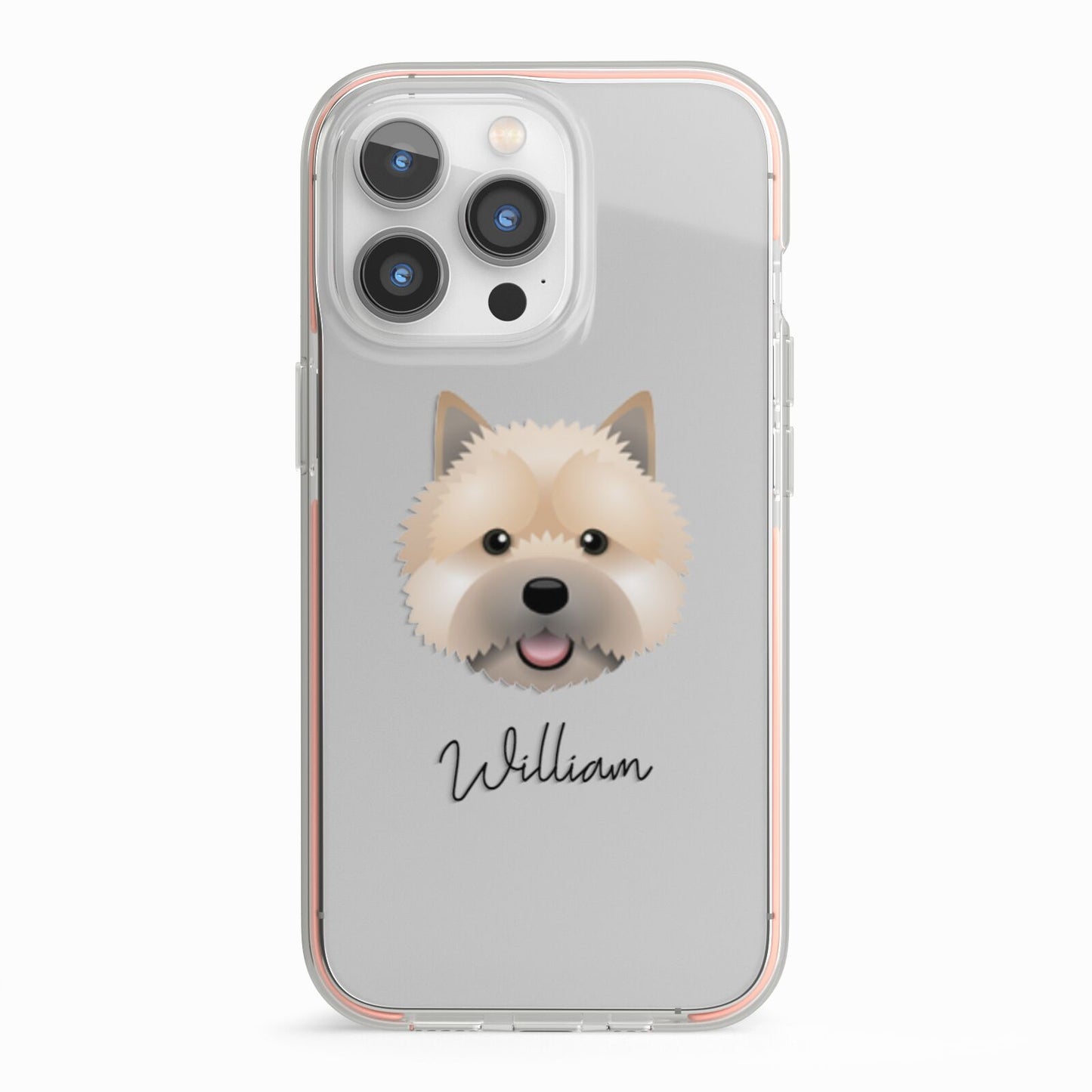 Norwich Terrier Personalised iPhone 13 Pro TPU Impact Case with Pink Edges
