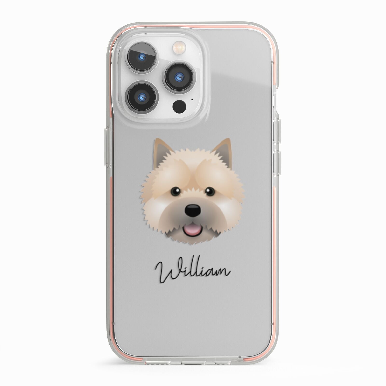 Norwich Terrier Personalised iPhone 13 Pro TPU Impact Case with Pink Edges