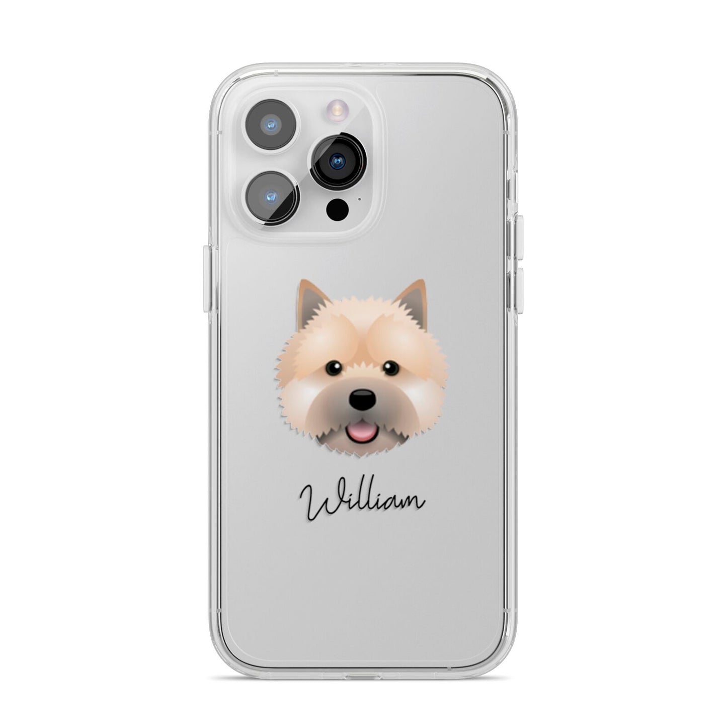 Norwich Terrier Personalised iPhone 14 Pro Max Clear Tough Case Silver