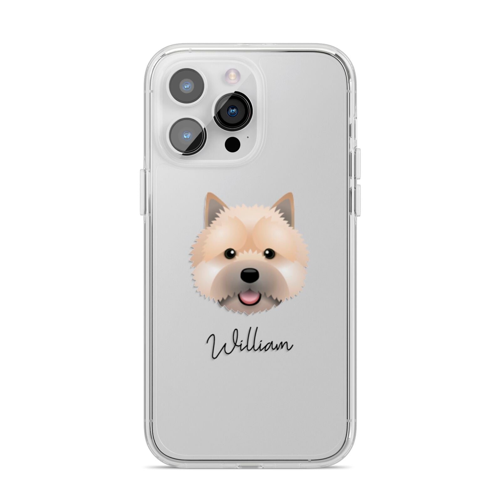 Norwich Terrier Personalised iPhone 14 Pro Max Clear Tough Case Silver