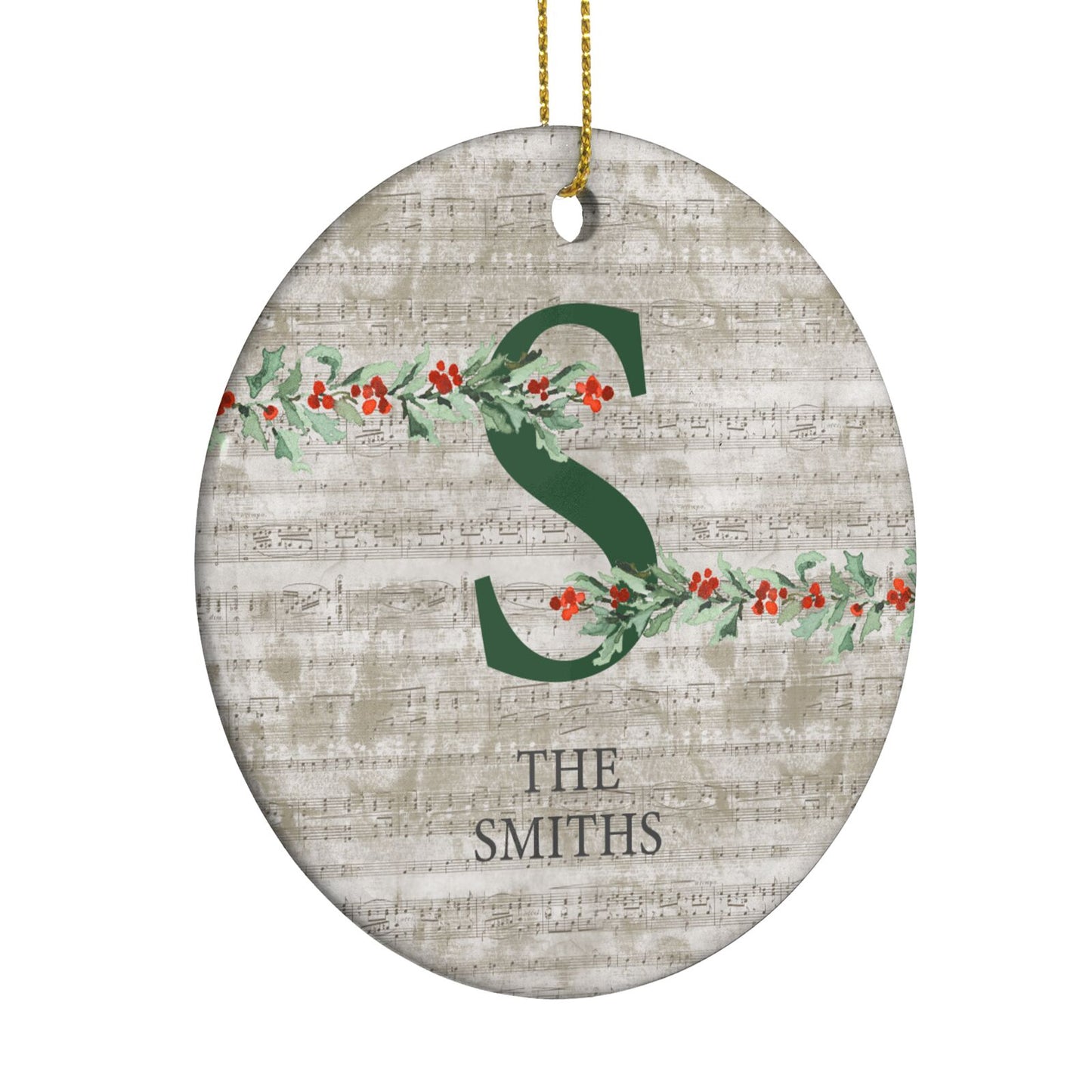 Nostalgic Monogram Personalised Circle Decoration Side Angle