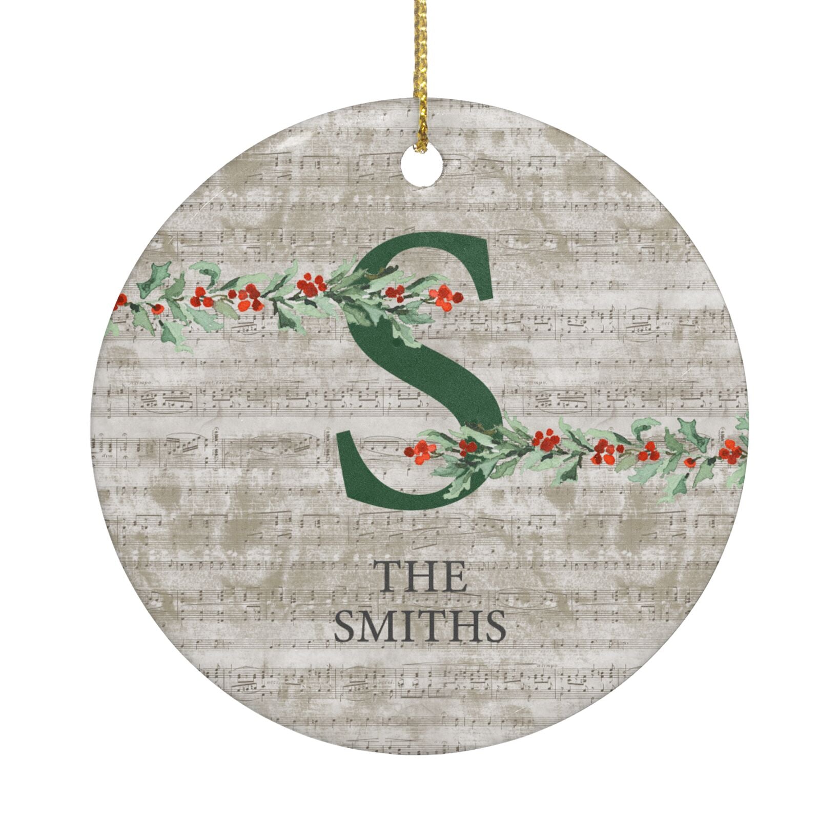 Nostalgic Monogram Personalised Circle Decoration