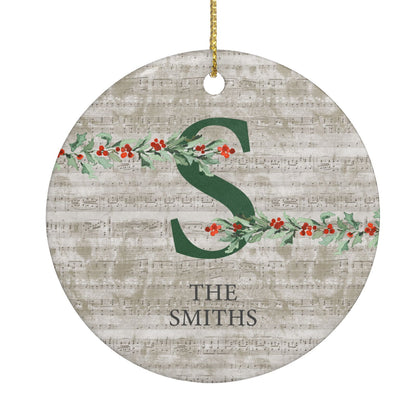 Nostalgic Monogram Personalised Circle Decoration