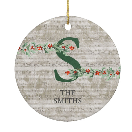 Nostalgic Monogram Personalised Circle Decoration