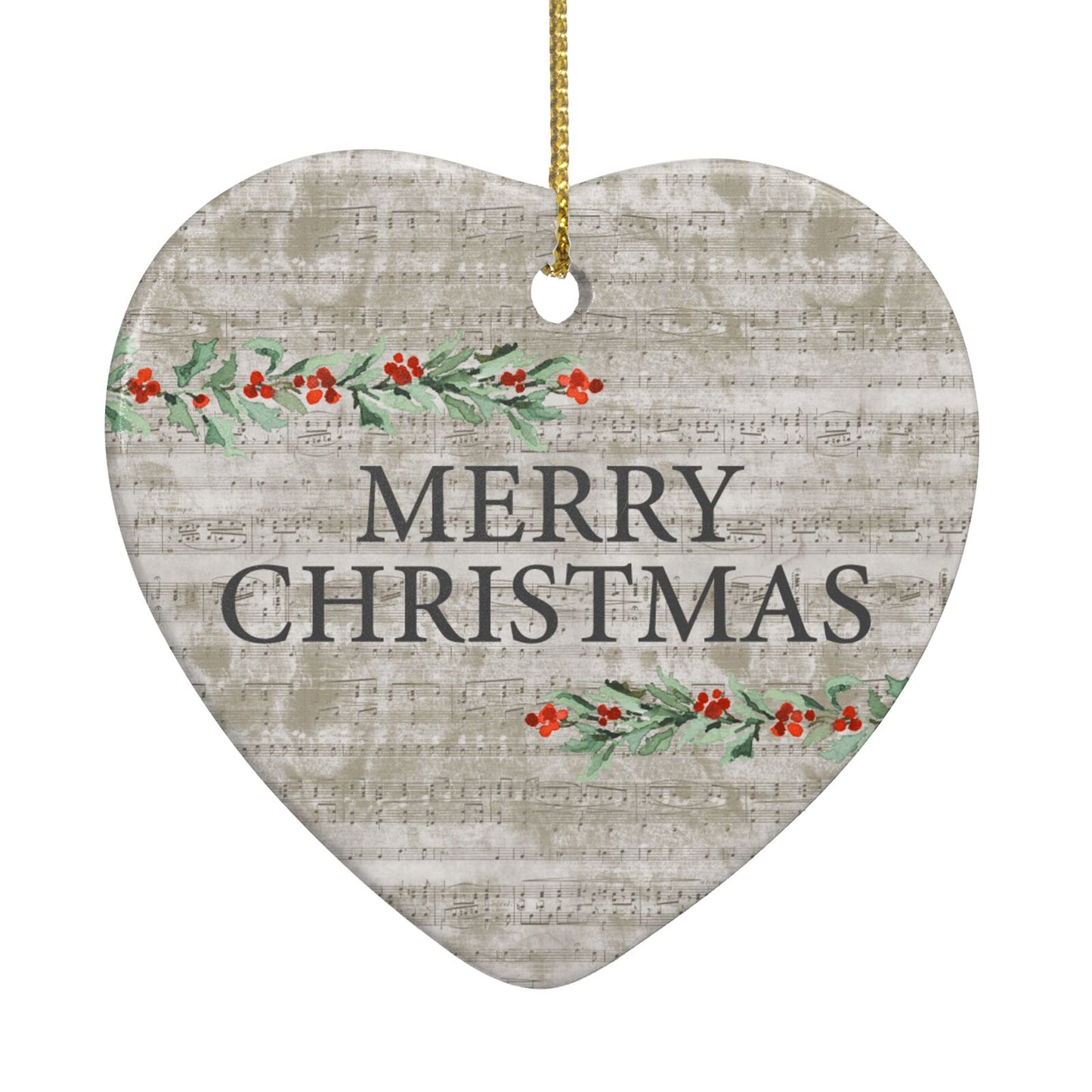 Nostalgic Monogram Personalised Heart Decoration Back Image