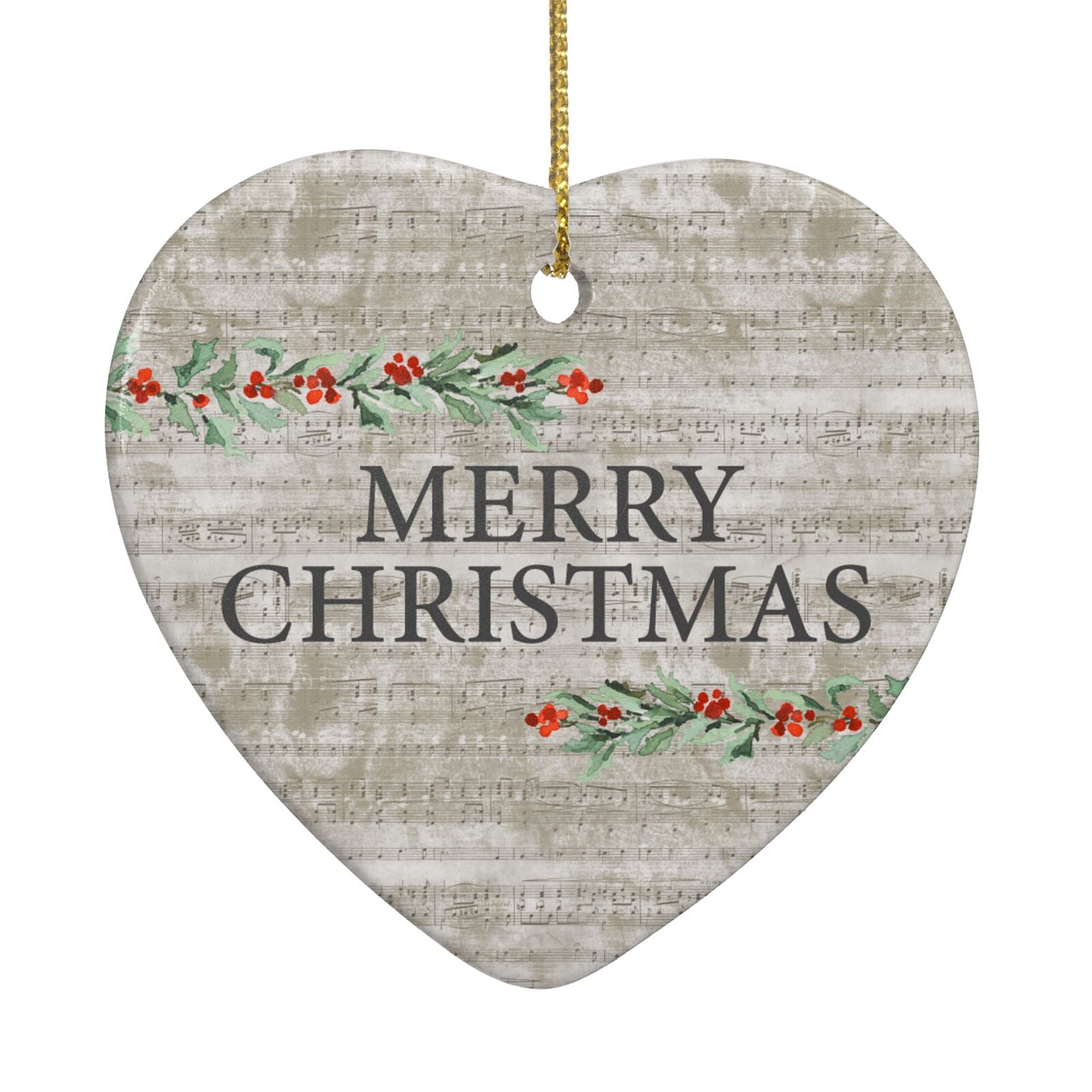 Nostalgic Monogram Personalised Heart Decoration Back Image