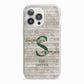 Nostalgic Monogram Personalised iPhone 13 Pro TPU Impact Case with White Edges