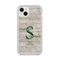 Nostalgic Monogram Personalised iPhone 14 Plus Clear Tough Case Starlight