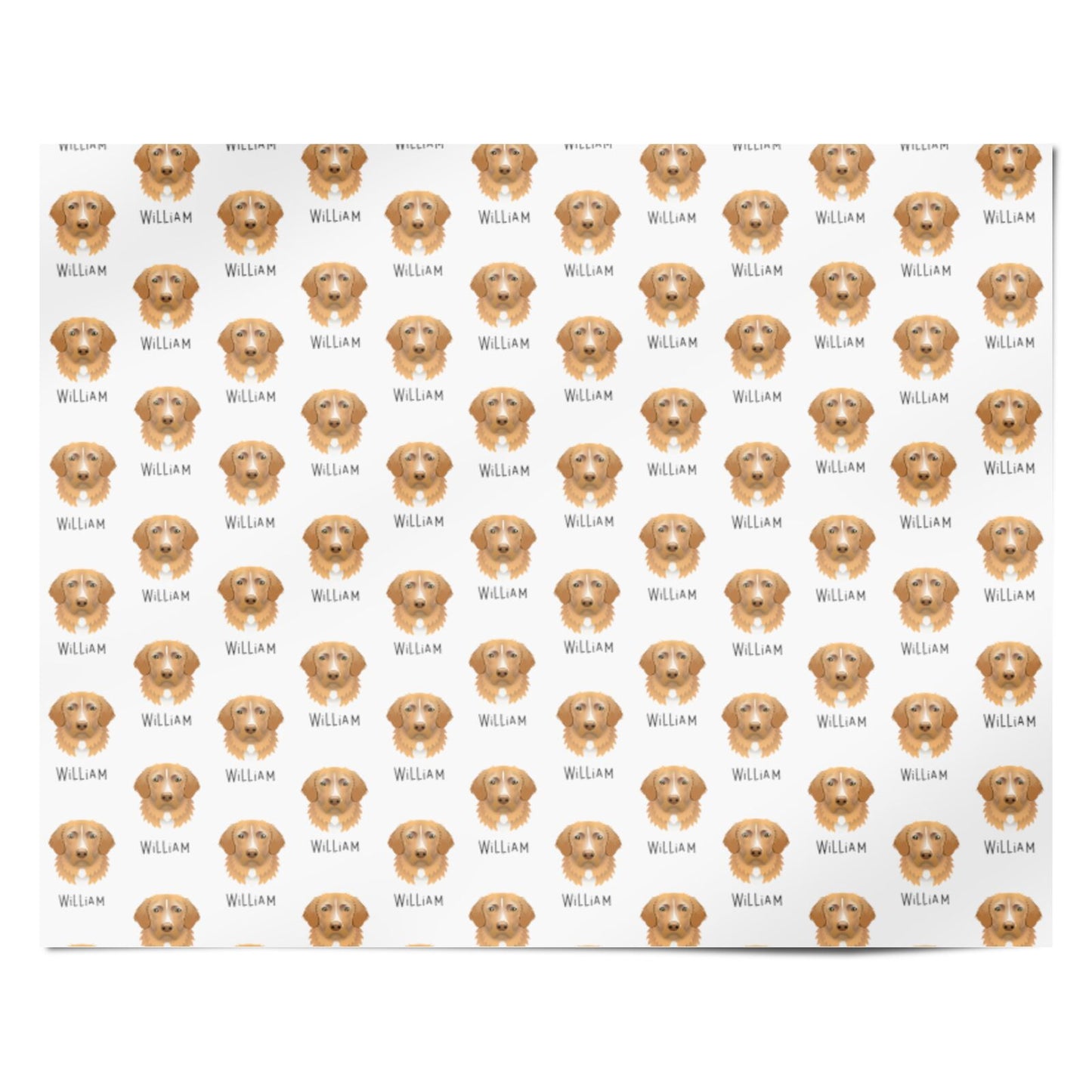 Nova Scotia Duck Tolling Retriever Icon with Name Personalised Wrapping Paper Alternative