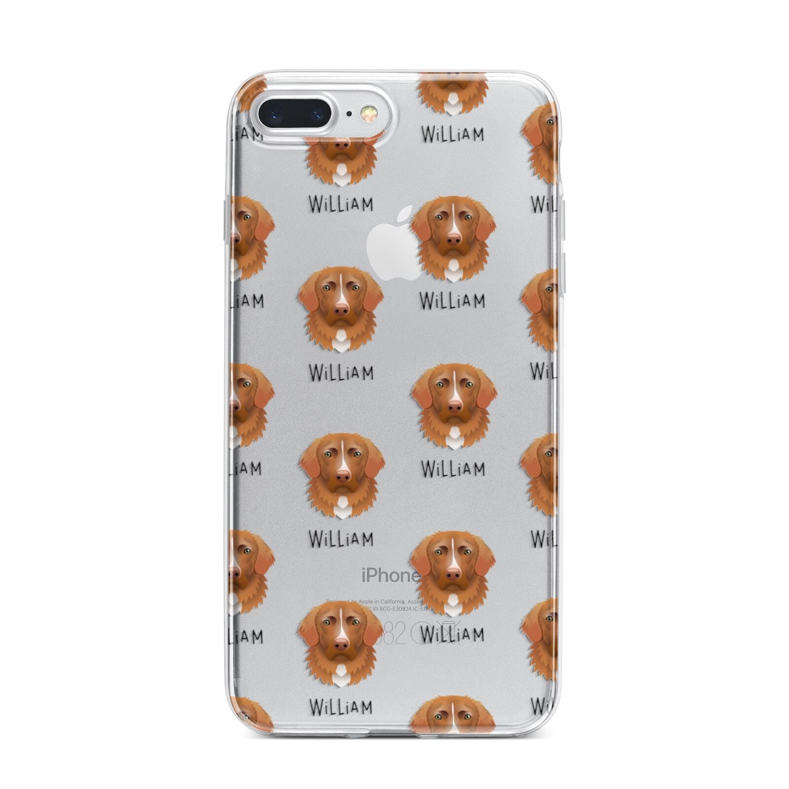 Nova Scotia Duck Tolling Retriever Icon with Name iPhone 7 Plus Bumper Case on Silver iPhone