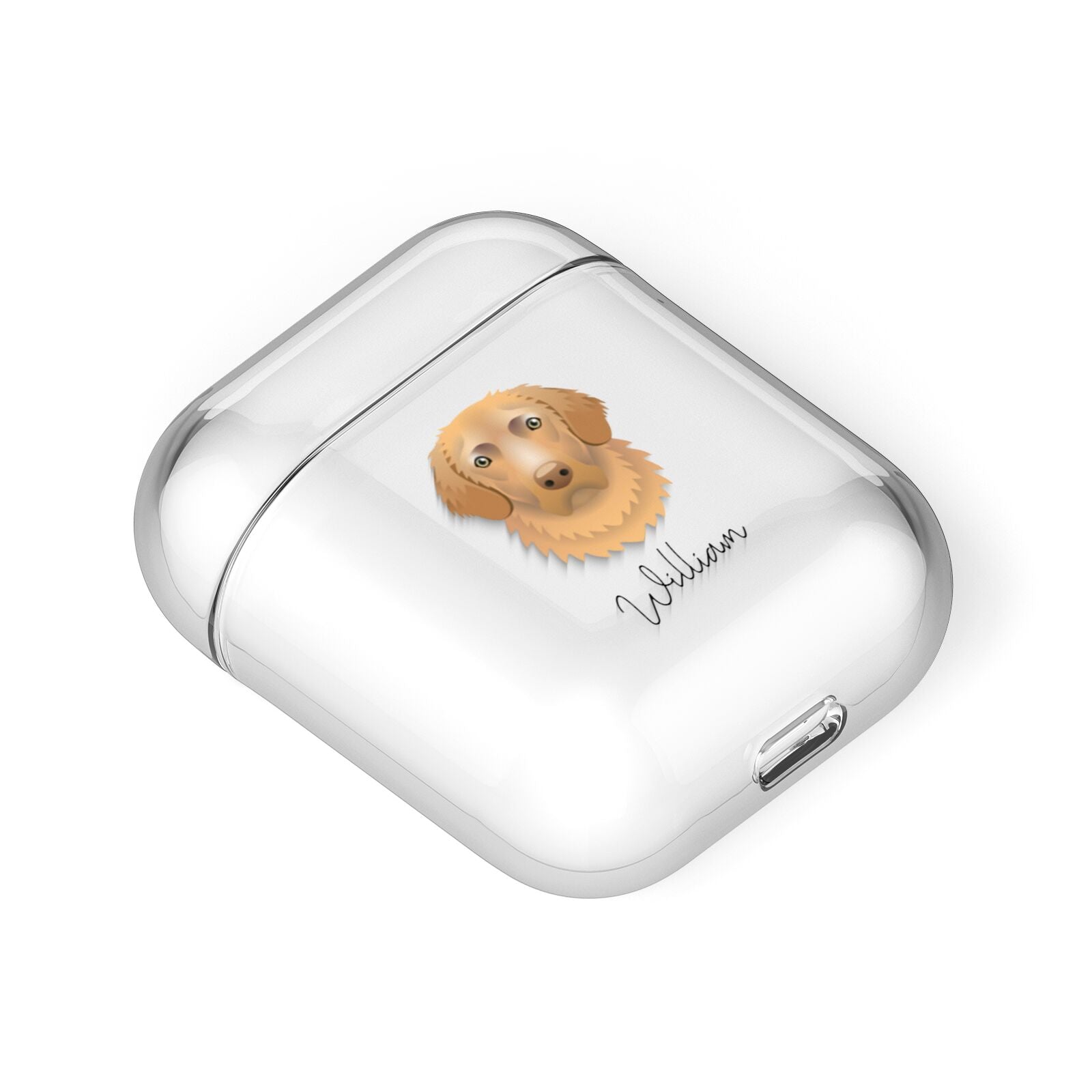 Nova Scotia Duck Tolling Retriever Personalised AirPods Case Laid Flat