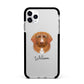Nova Scotia Duck Tolling Retriever Personalised Apple iPhone 11 Pro Max in Silver with Black Impact Case