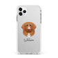 Nova Scotia Duck Tolling Retriever Personalised Apple iPhone 11 Pro Max in Silver with White Impact Case