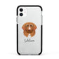 Nova Scotia Duck Tolling Retriever Personalised Apple iPhone 11 in White with Black Impact Case