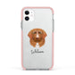 Nova Scotia Duck Tolling Retriever Personalised Apple iPhone 11 in White with Pink Impact Case