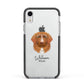 Nova Scotia Duck Tolling Retriever Personalised Apple iPhone XR Impact Case Black Edge on Silver Phone