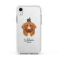 Nova Scotia Duck Tolling Retriever Personalised Apple iPhone XR Impact Case White Edge on Silver Phone