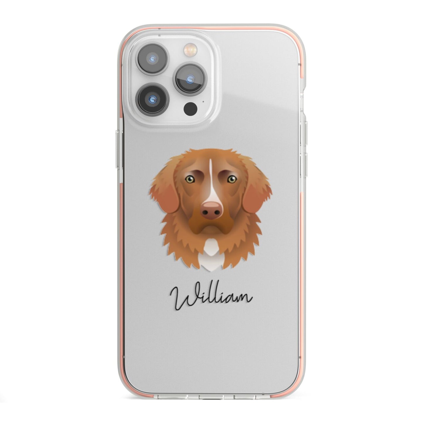 Nova Scotia Duck Tolling Retriever Personalised iPhone 13 Pro Max TPU Impact Case with Pink Edges
