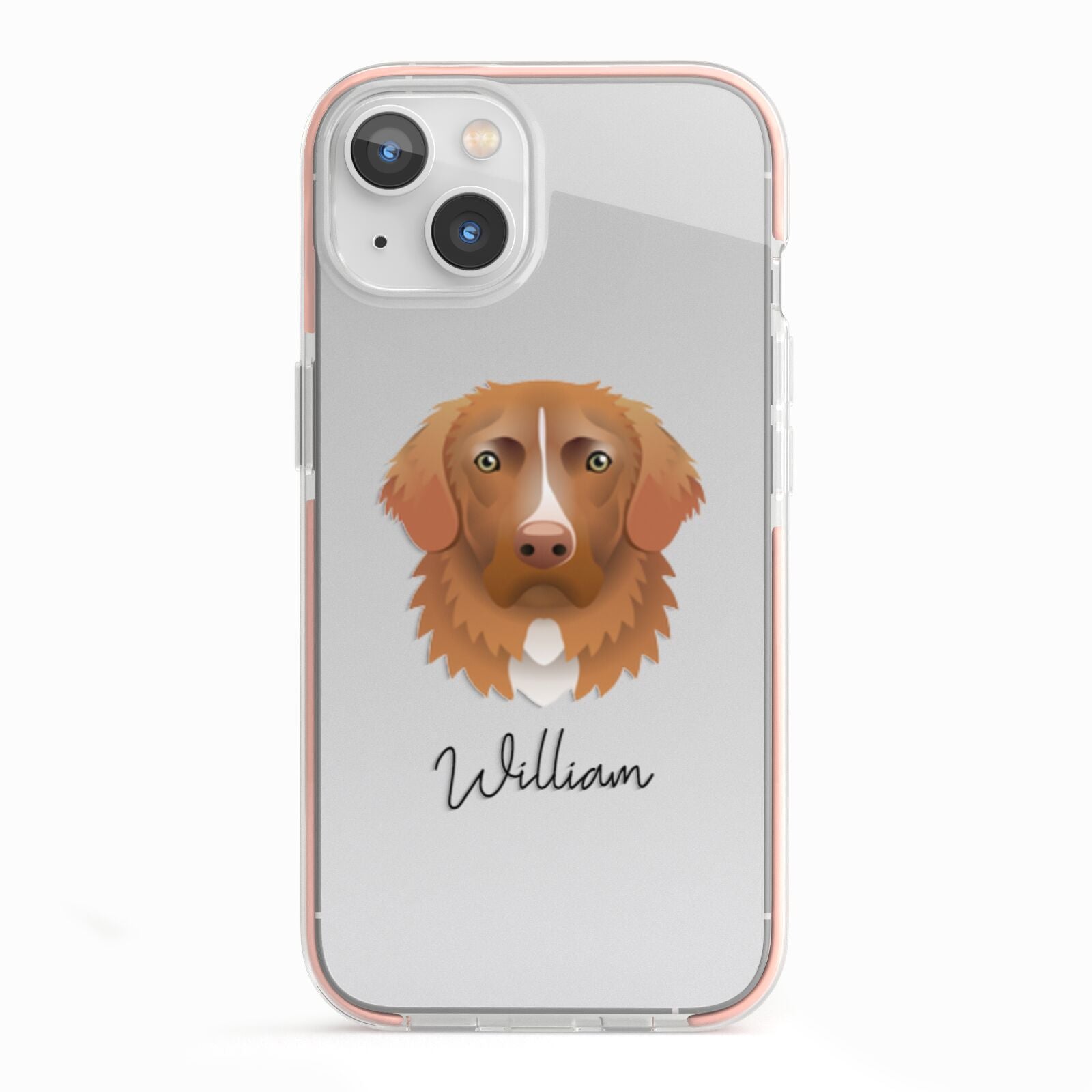 Nova Scotia Duck Tolling Retriever Personalised iPhone 13 TPU Impact Case with Pink Edges