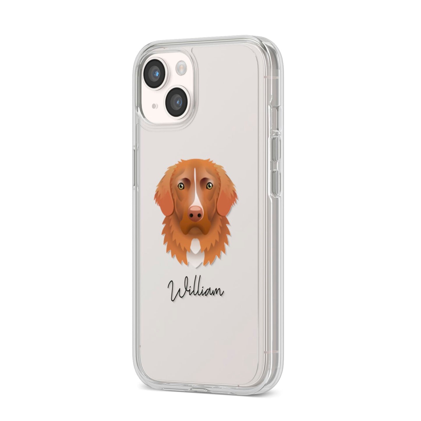 Nova Scotia Duck Tolling Retriever Personalised iPhone 14 Clear Tough Case Starlight Angled Image