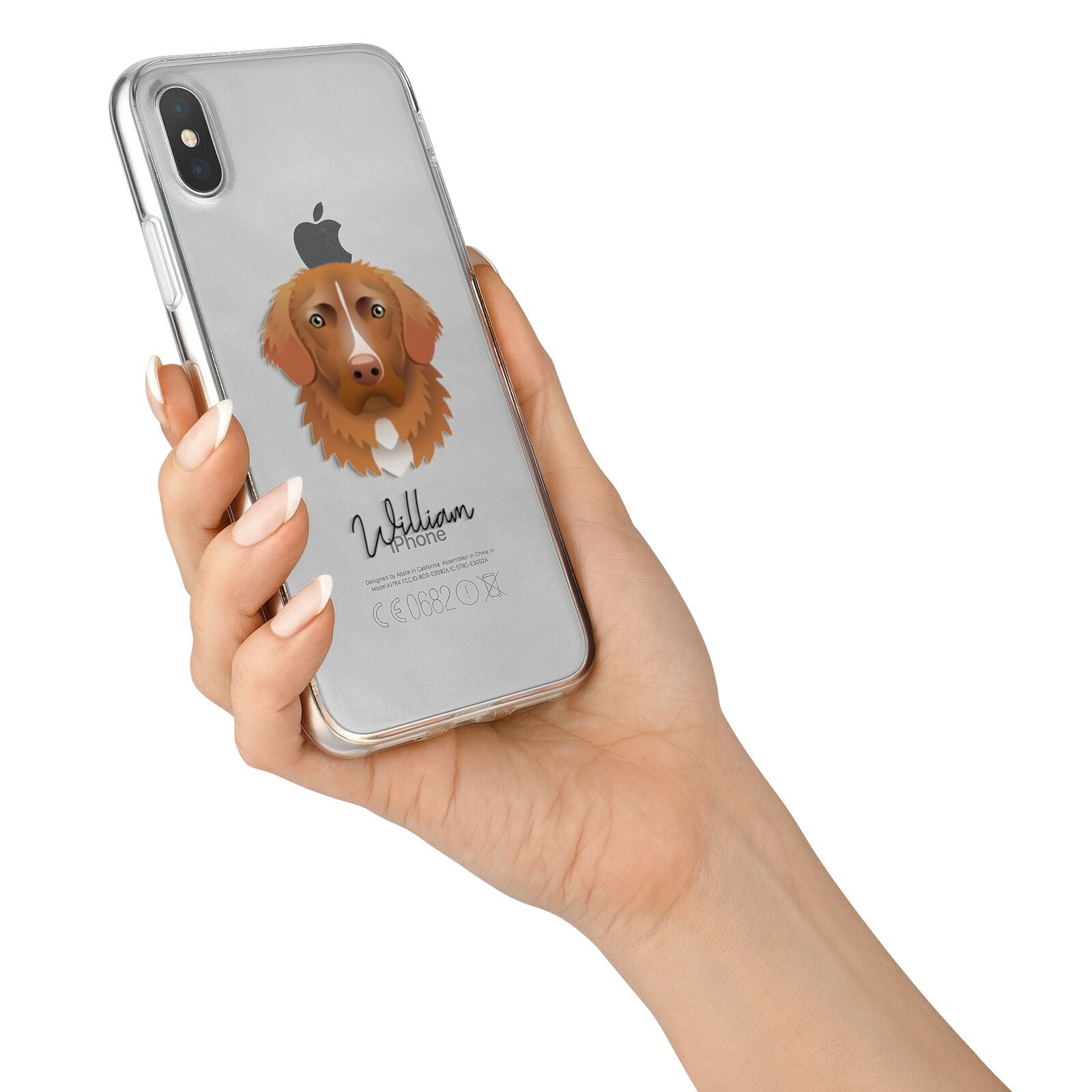 Nova Scotia Duck Tolling Retriever Personalised iPhone X Bumper Case on Silver iPhone Alternative Image 2
