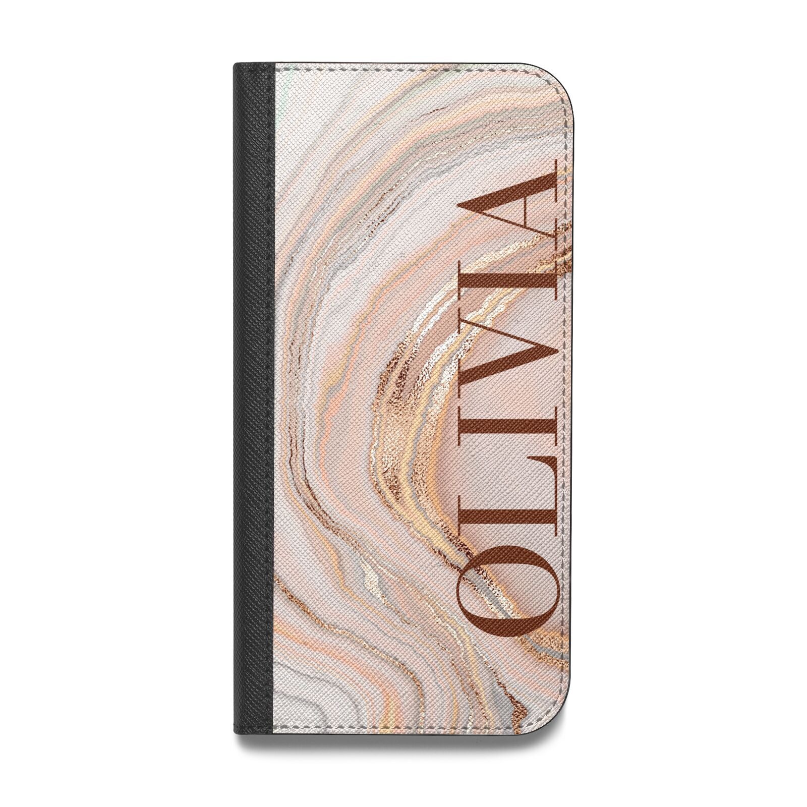 Nude Agate Vegan Leather Flip Samsung Case