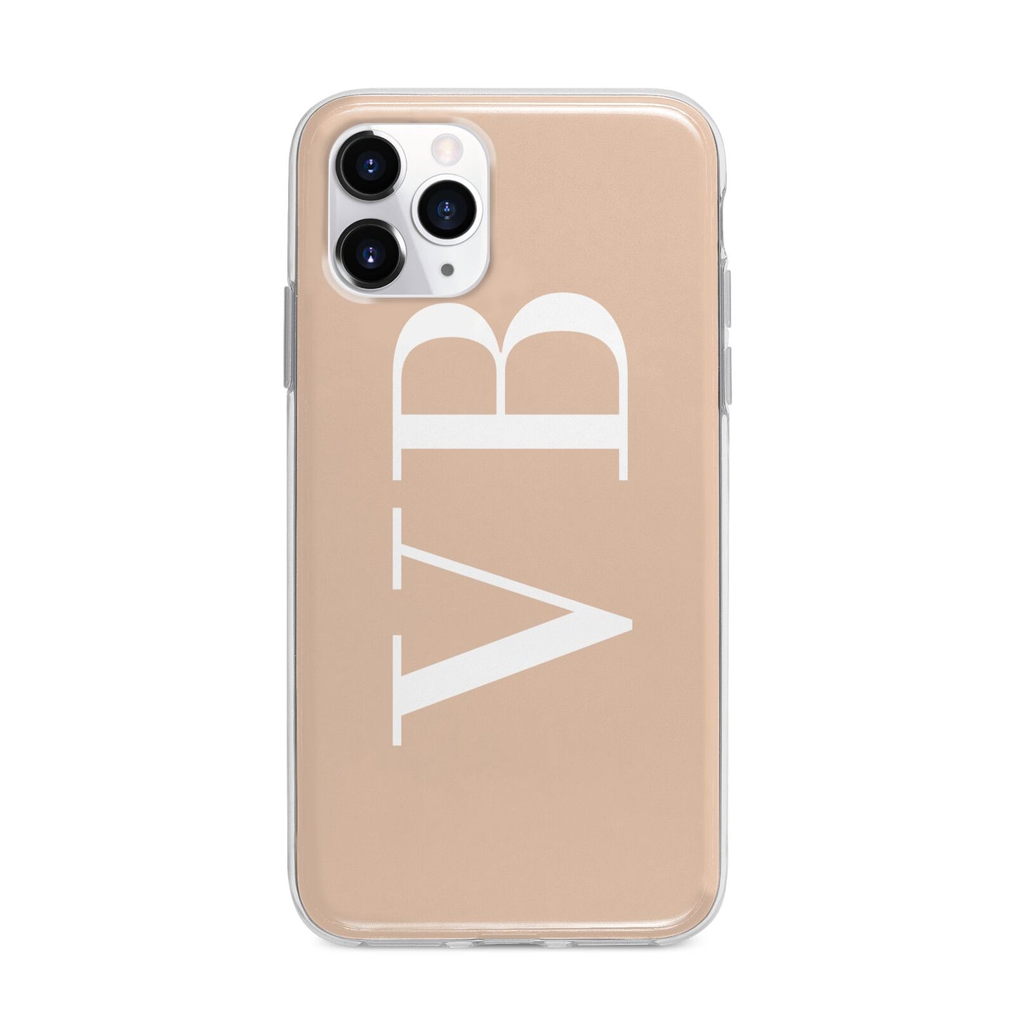 Nude And White Personalised Apple iPhone 11 Pro in Silver with Bumper Case