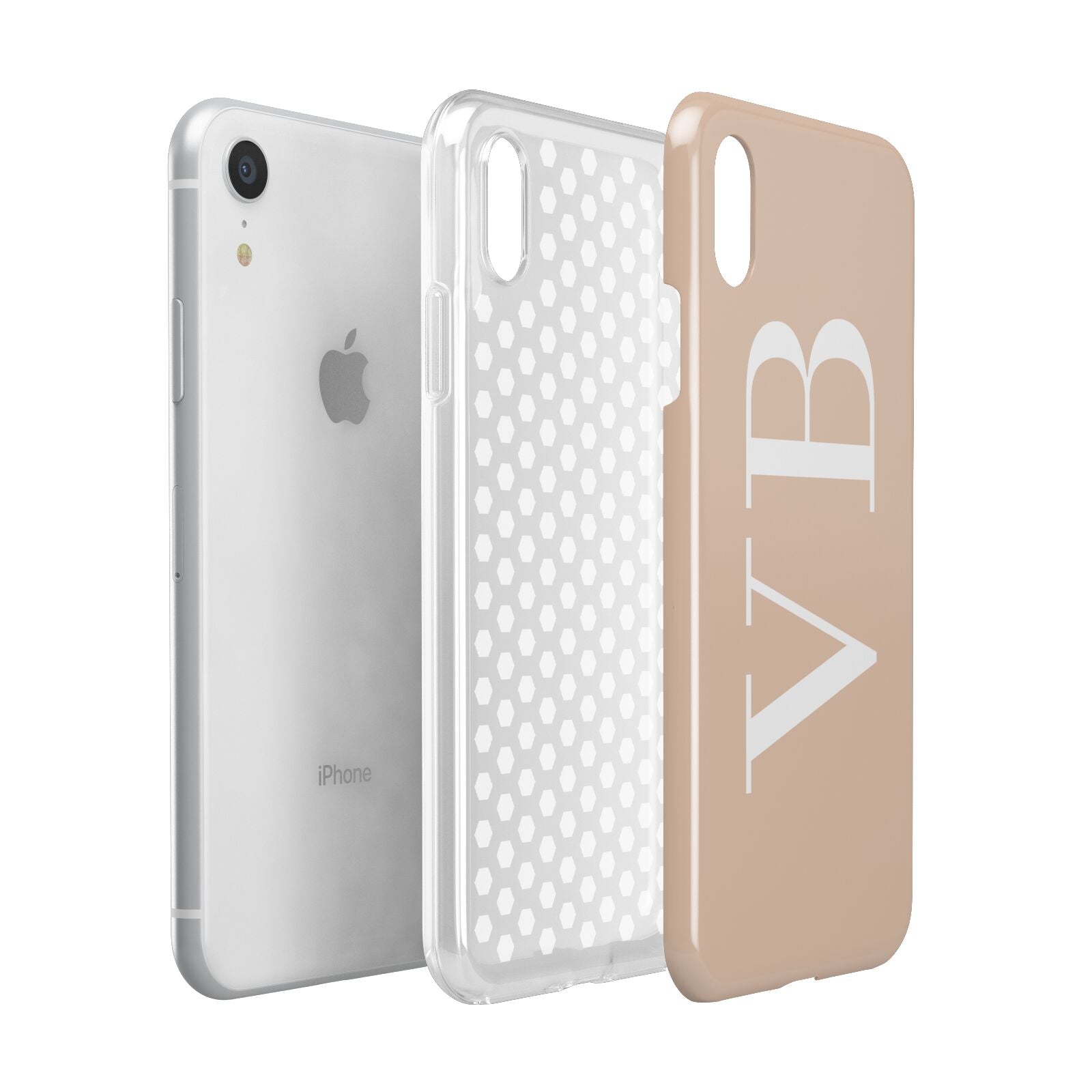 Nude And White Personalised Apple iPhone XR White 3D Tough Case Expanded view