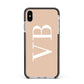 Nude And White Personalised Apple iPhone Xs Max Impact Case Black Edge on Silver Phone