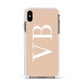 Nude And White Personalised Apple iPhone Xs Max Impact Case White Edge on Black Phone