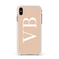 Nude And White Personalised Apple iPhone Xs Max Impact Case White Edge on Gold Phone