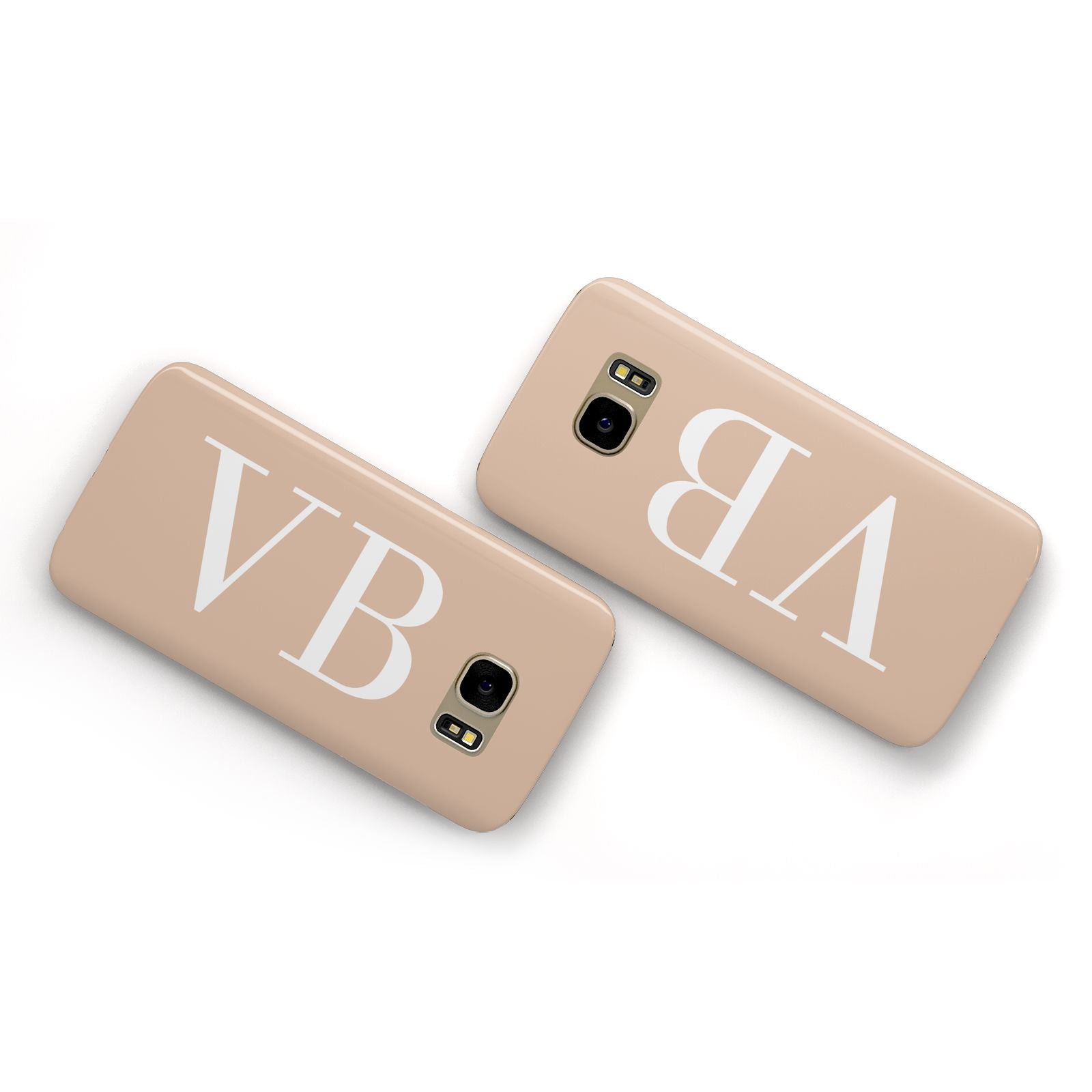 Nude And White Personalised Samsung Galaxy Case Flat Overview