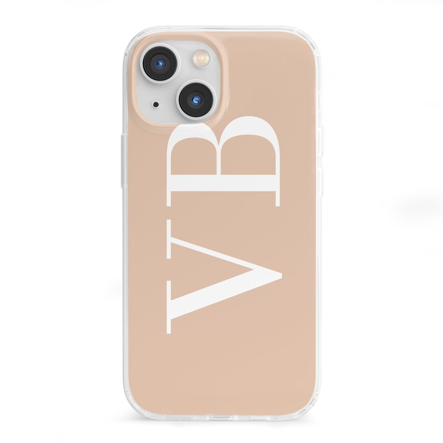 Nude And White Personalised iPhone 13 Mini Clear Bumper Case