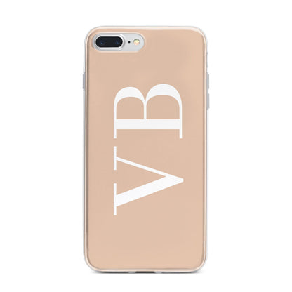 Nude And White Personalised iPhone 7 Plus Bumper Case on Silver iPhone