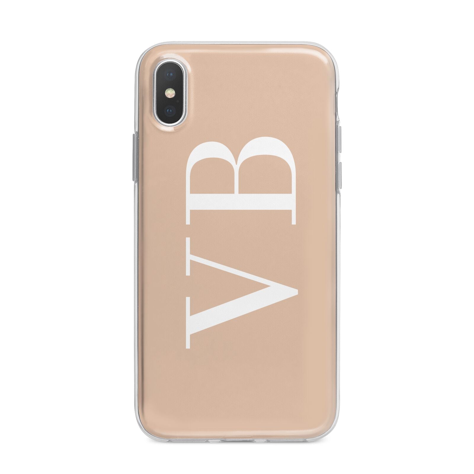 Nude And White Personalised iPhone X Bumper Case on Silver iPhone Alternative Image 1