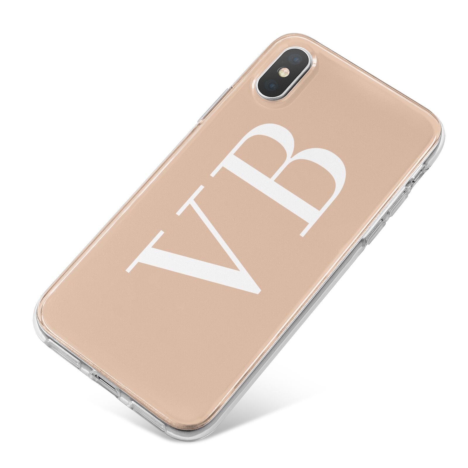Nude And White Personalised iPhone X Bumper Case on Silver iPhone