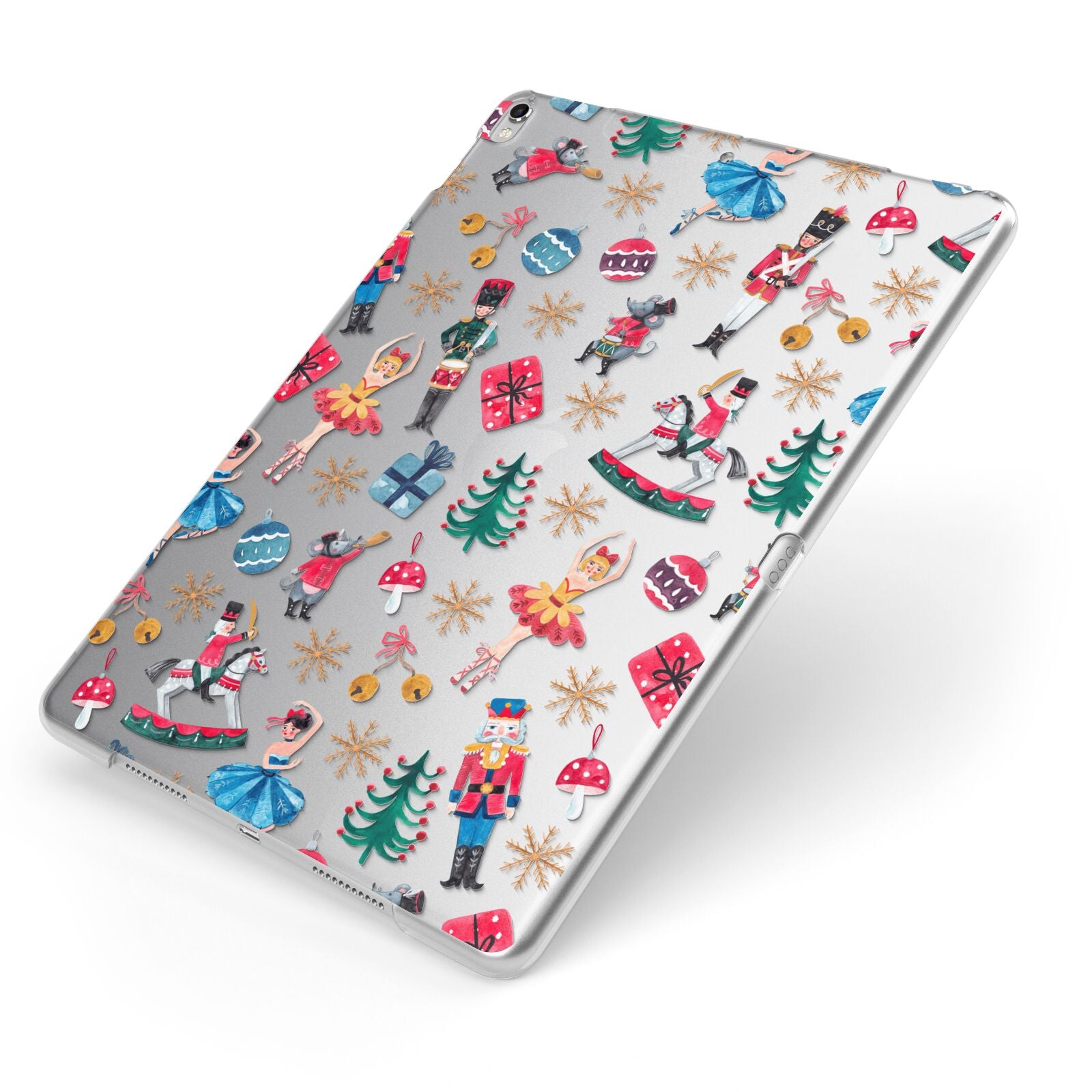 Nutcracker Apple iPad Case on Silver iPad Side View