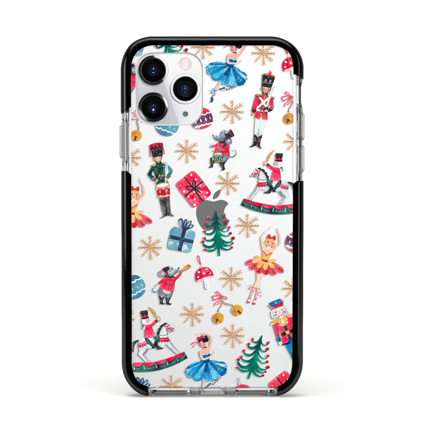 Nutcracker Apple iPhone 11 Pro in Silver with Black Impact Case
