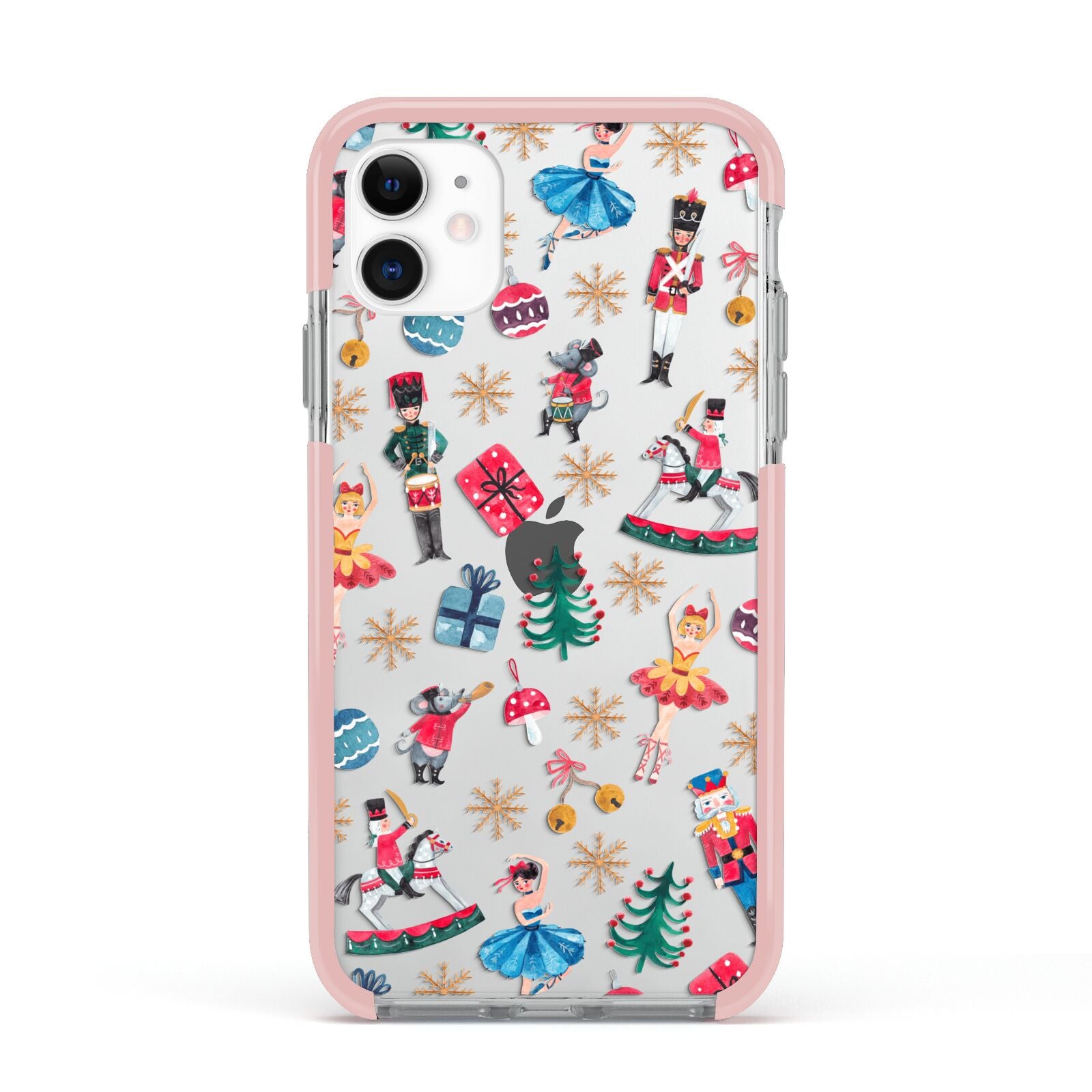 Nutcracker Apple iPhone 11 in White with Pink Impact Case