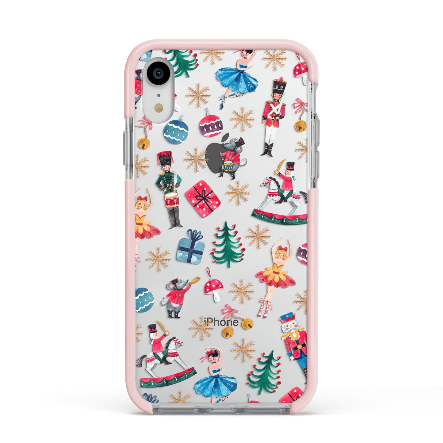 Nutcracker Apple iPhone XR Impact Case Pink Edge on Silver Phone