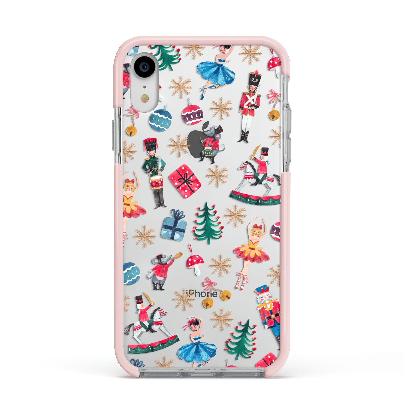 Nutcracker Apple iPhone XR Impact Case Pink Edge on Silver Phone