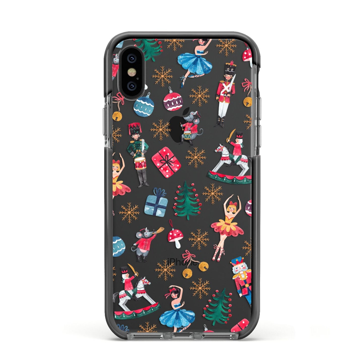 Nutcracker Apple iPhone Xs Impact Case Black Edge on Black Phone